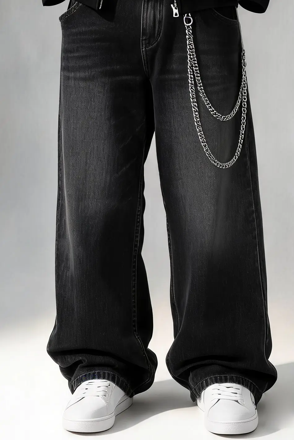 Illustration of the Manfinity Hypemode relaxed wide leg jeans